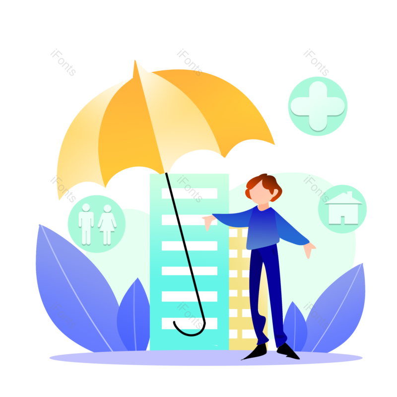 保护图片,简约元素,家庭PNG,医疗免抠素材